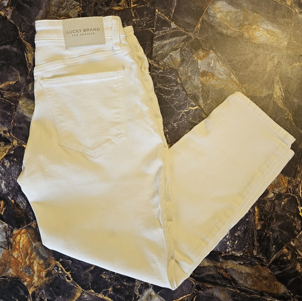 𝅺Lucky Brand White Denim Lolita Low Rise Crop 10/30